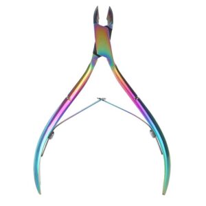 Cortacutículas de uñas, removedor de cutículas de uñas de acero inoxidable colorido, tijeras para cutículas de uñas, estética elegante