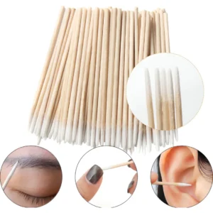 Pack De 100 Micro Hisopos En Madera Para Pestañas O Manicure