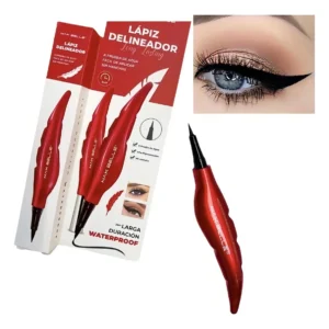 Delineador Líquido Negro Waterproof Mate Larga Duración Punta Precisa color negro