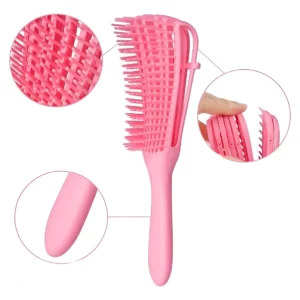 Cepillo Para Cabello Rizado Con Forma De Peine En Polvo