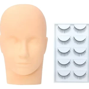Cabeza Silicona Tecnica Estudio Maquillaje + Pestañas Corrida