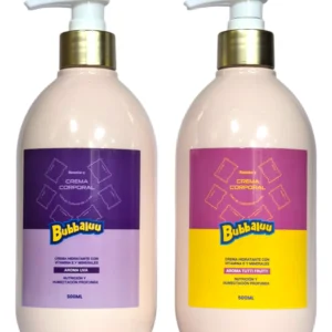 1 Crema Corporal Bubbaluu 500ml Reania aromas uva, frutilla y tutifruti
