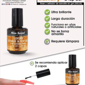 Luxury Uv Base Y Top Gel Para Permanente 15 Ml - Mia Secret