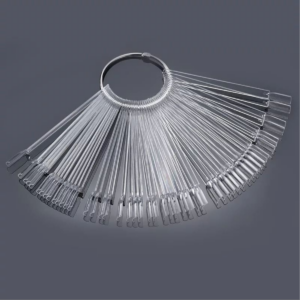 Mostrario de uñas tipo llavero transparente